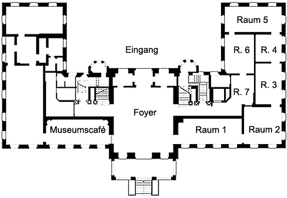 Bild: Grundriss des Erdgeschosses von Schloss Fantaisie