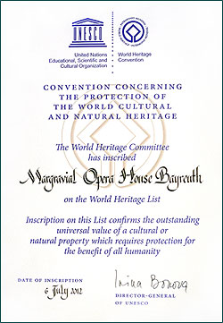 Certificate "UNESCO World Heritage List"